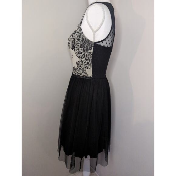 Anthropologie Dulcie dark tulle sleeveless lace knit dress sm - Picture 3 of 9